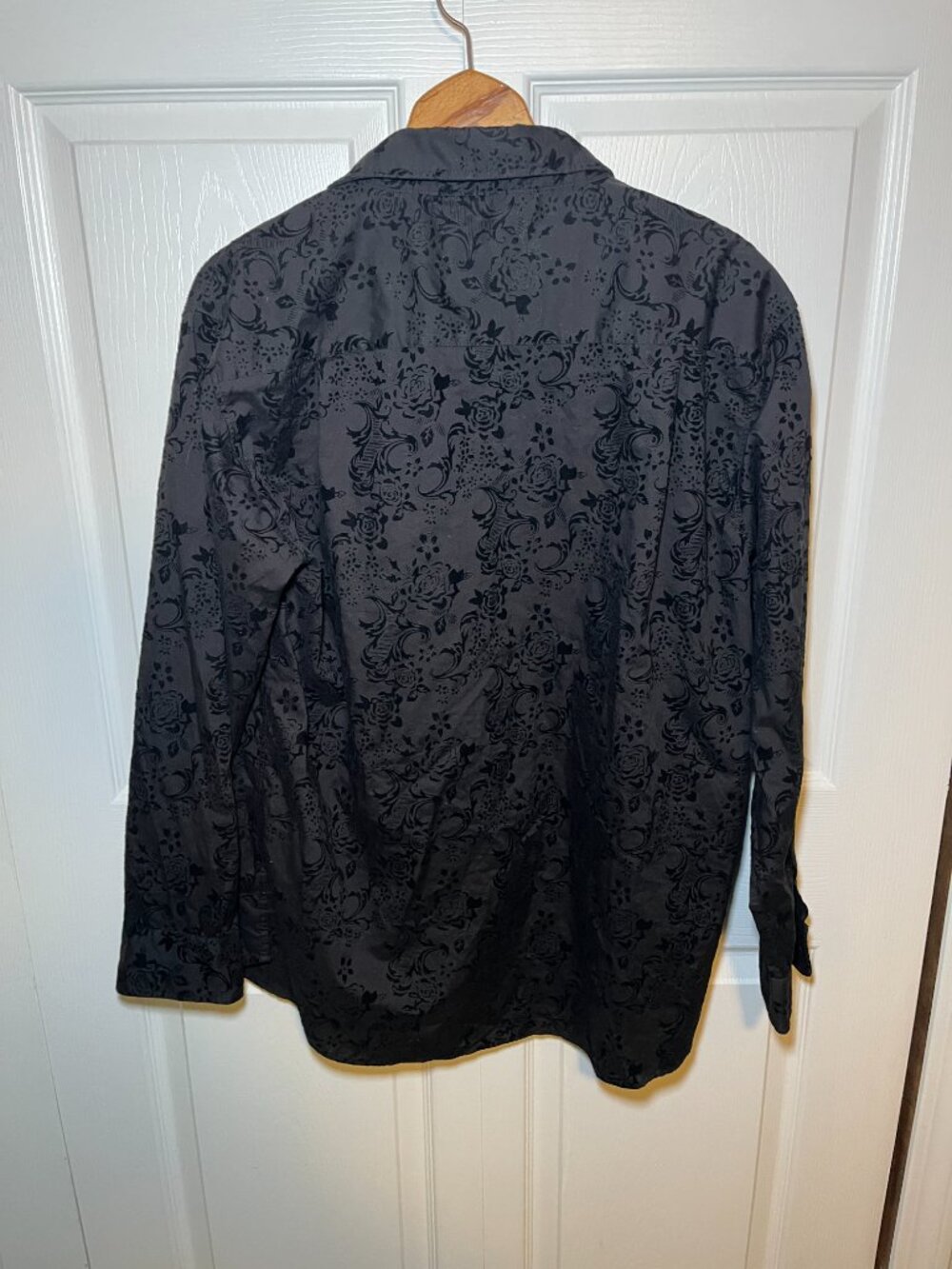 Beverly Hills Polo Club Men’s Black Floral Button Up Shirt L - Picture 2 of 3